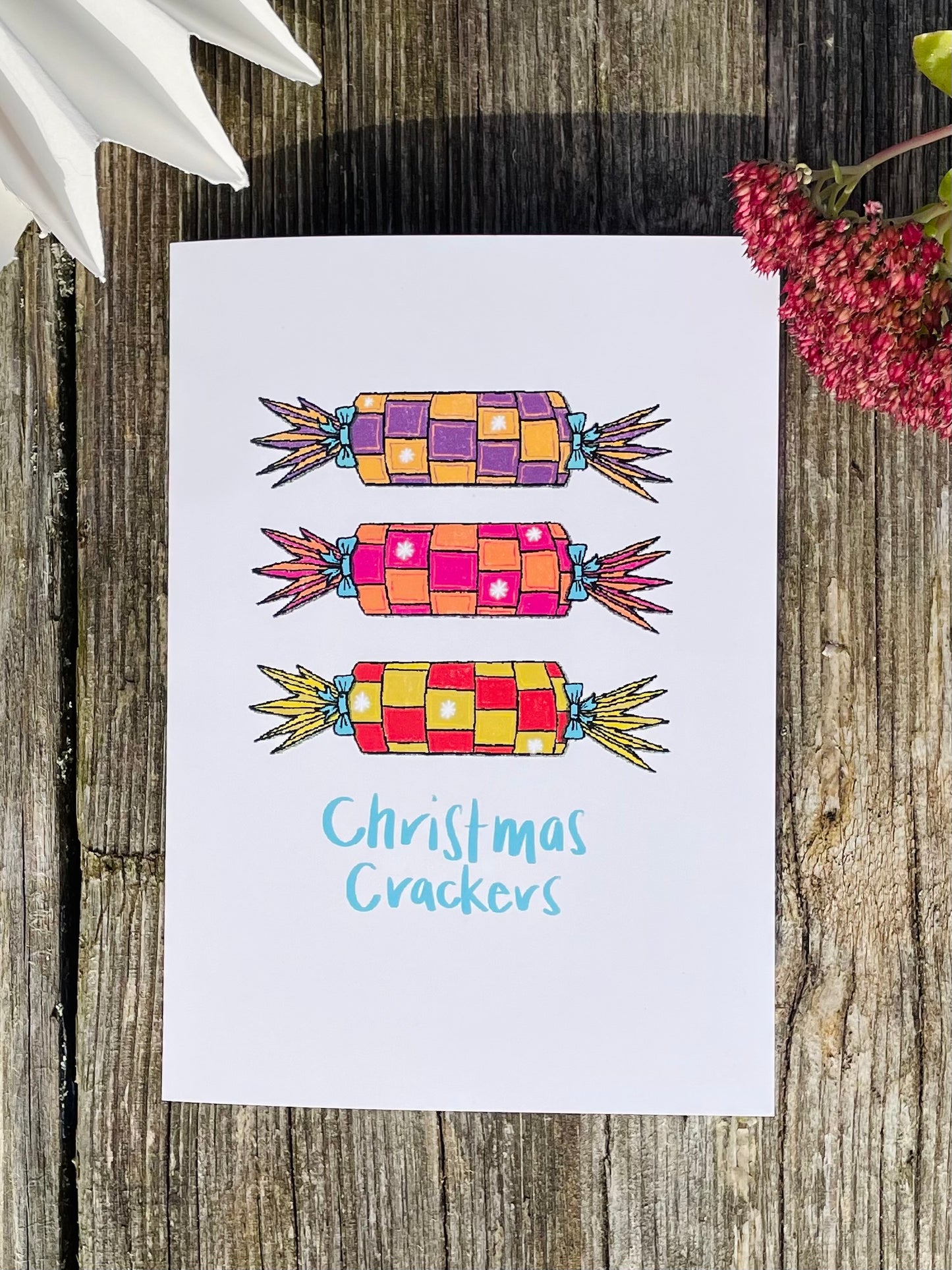 Crackers Christmas card